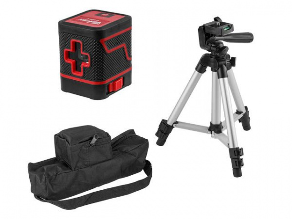 Нивелир лазерный Wortex LL 0210 X со штативом в кор. (проекция: крест с фиксацией, до 15 м)