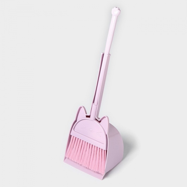 Щётка для пола с совком Доляна «Китти»: щётка 14×50 см, совок 16×13×38 см, цвет МИКС /7472760