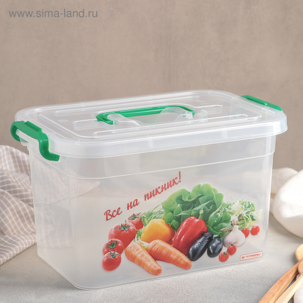Контейнер пищевой 6,5л "Все на пикник" МИКС 1380658