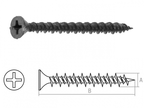 Саморез 3.9х30 мм для монтажа ГВЛ к металлу фосфат (100 шт в пласт. конт.) STARFIX  SMP1-87847-100