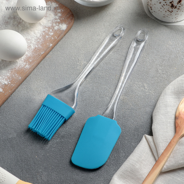Набор для выпечки 2 пр. "Лёд" лопатка 24см кисть 21см МИКС /3626698