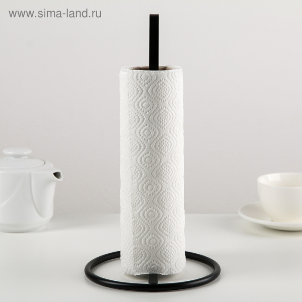 Подставка под бумажные полотенца Доляна «Лофт», 15×15×28 см, цвет чёрный/4330017