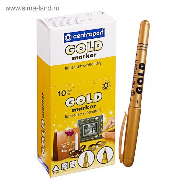 Маркер перманентный золотой CENTROPEN 2690