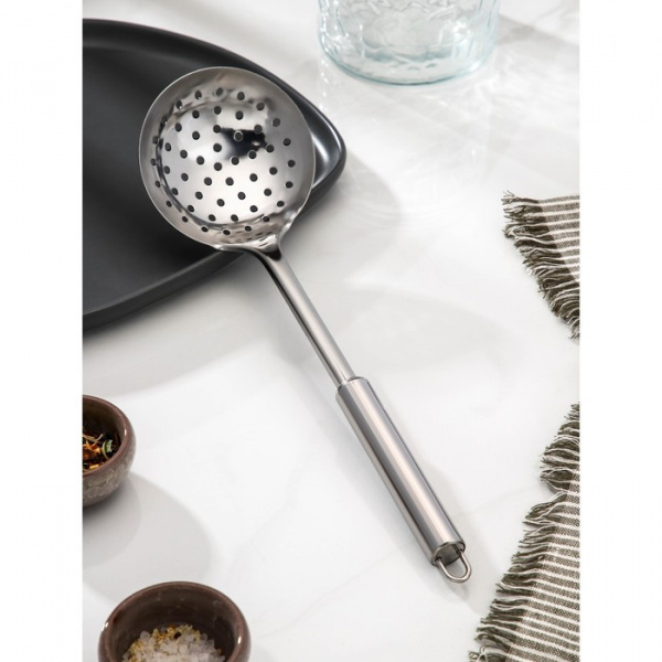Шумовка из нержавеющей стали Доляна «Металлик», h=31,5 см, цвет серебряный/3839967