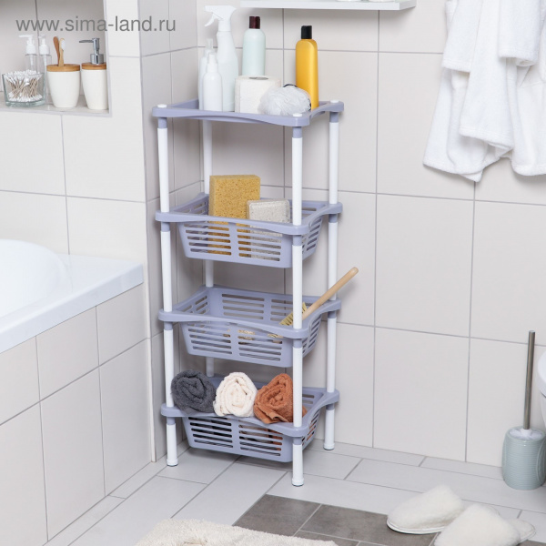 Этажерка "Krita mix" 4-х секционная, сиреневый туман, BEROSSI АС60376000