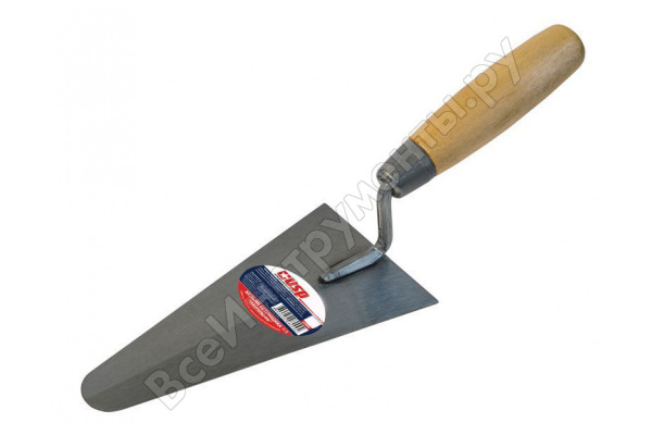 Кельма штукатура, инструментальная сталь, деревянная ручка 180 мм/04892М