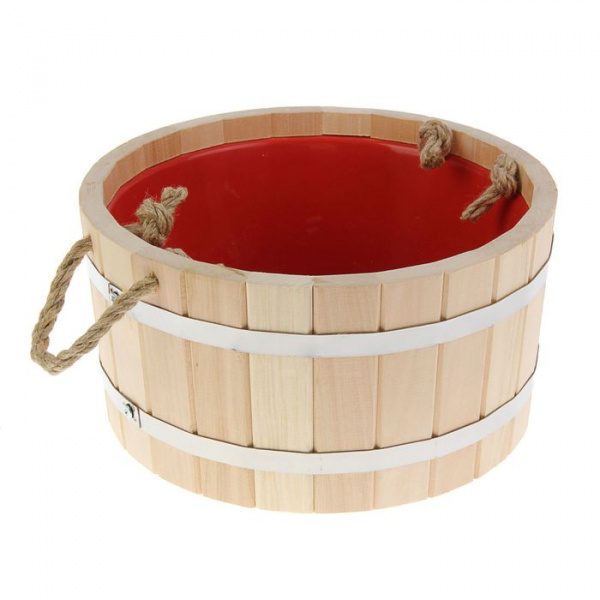 Шайка 6л. с пластиковой вставкой, нерж. обод "Добропаровъ" 167233