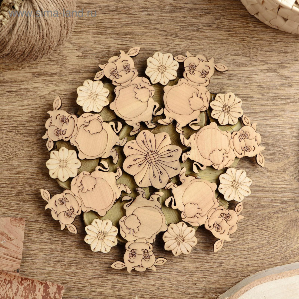 Подставка под горячее «Бычок-цветок», D=20 см, микс, можжевельник 5135819