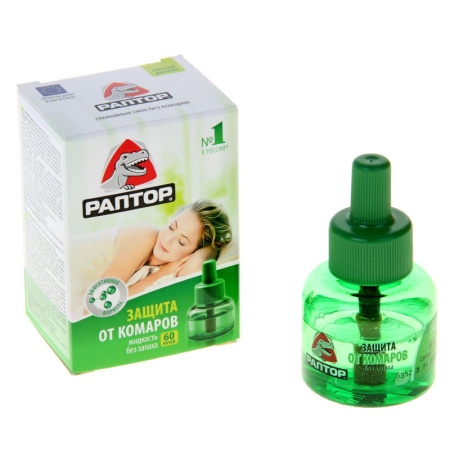 Дополнительный флакон-жидкость от комаров "Раптор", без запаха, 60 ночей /1128841