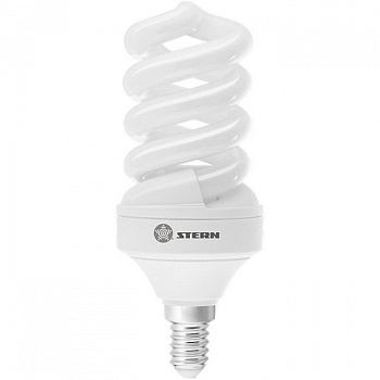 Лампа компактная люминесцентная, спиральная, 11W, 2700K, E14, 8000ч., Stern
