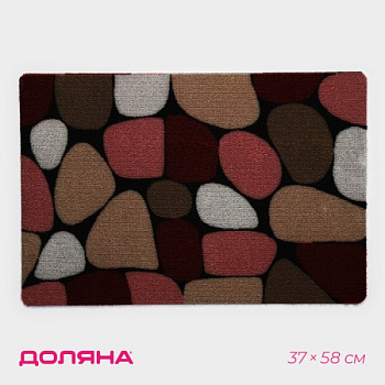 Коврик придверный Доляна, без окантовки, влаговпитывающий, 37×58 см/9694975