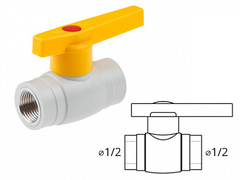Кран шаровый ПП вн.-вн. 1/2" AV Engineering