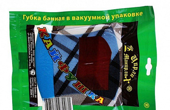 Губка для тела КАЙФУШКА банная в вакуумной упаковке Цирлих-Манирлих 0071