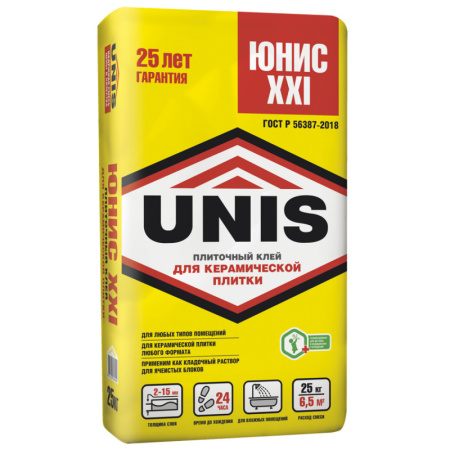 Клей плиточный Юнис  XXI 25КГ