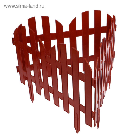Ограждение декоративное, 28 х 300 см, 7 секций, пластик, терракотовое 2137981