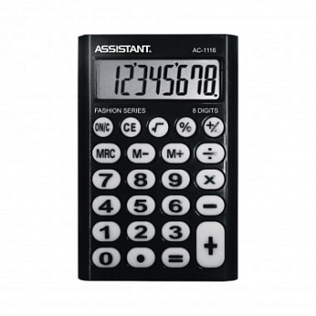 Калькулятор карманный 8-разр, 93*62*10мм  AC-1116Black