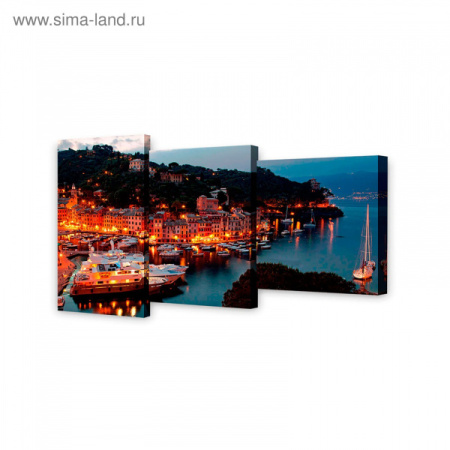Мини Модуль на холсте Побережье портофино 55х94-886663