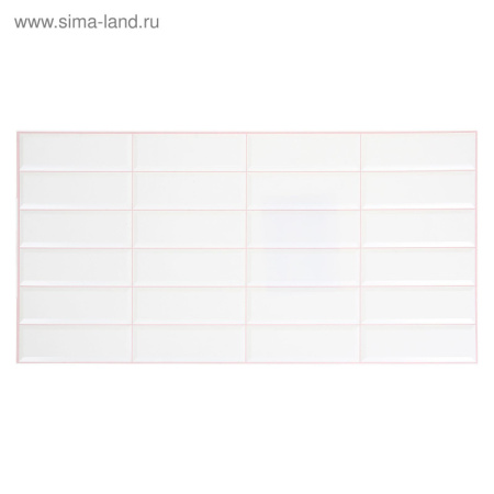 Панель ПВХ Плитка Белая розовый шов 955*480/1318095