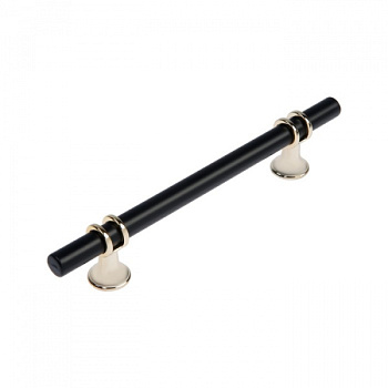 Ручка скоба CAPPIO, м/о 128 мм, d=12 mm, пластик, цвет золото/черный/9047420
