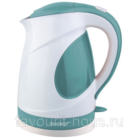 Чайник ENERGY E-204 (1,7л, диск) белый-зеленый