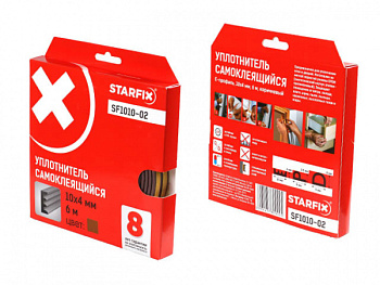 Уплотнитель "E" коричневый 10х4мм 6м STARFIX (SF1010-02)
