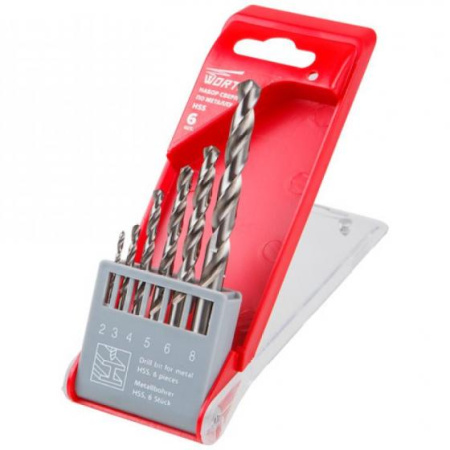 Набор сверл по металлу 6шт (2-3-4-5-6-8 мм) HSS WORTEX (WDBS2008M10611)