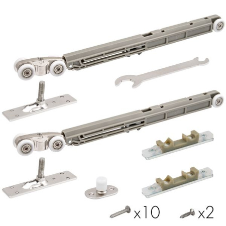 Комплект для раздвижных дверей направ. 2м и 1м +ролики