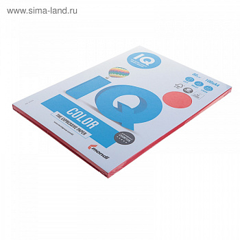 Бумага IQ COLOR Intensive 100л, А4 кораллово-красный    1555824