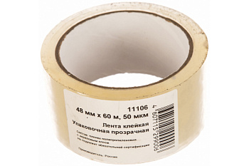 Скотч прозрачный 50мкр 48мм*60м /11106