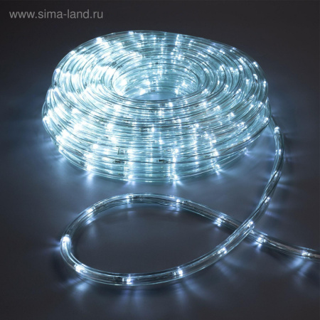 Световой шнур Luazon Lighting 10 мм, IP65, 20 м, 24 LED/м, 220 В, 8 режимов, свечение белое /1589832