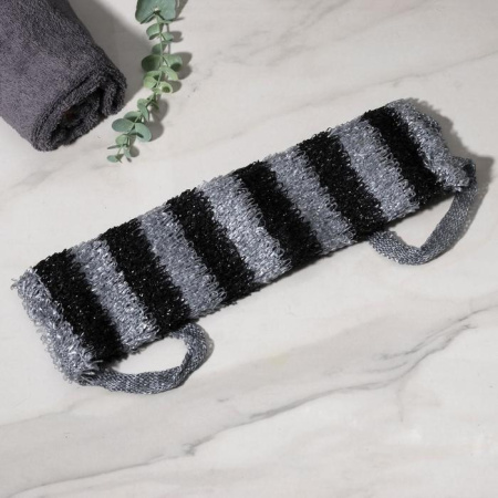 Мочалка для тела «Мужская», 12×45 см, чёрно-белый /2896695