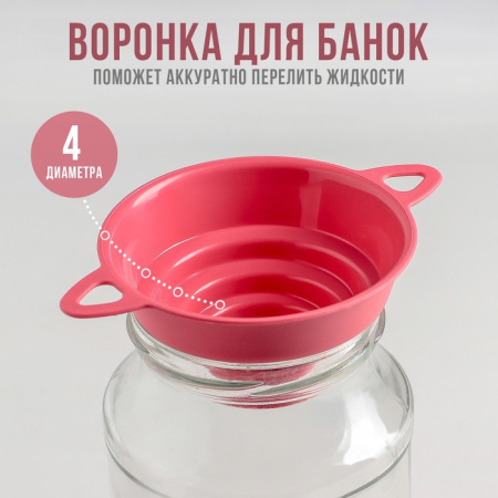 Воронка для банок 4 диаметра, верхний d=10 см, цвет МИКС/461164
