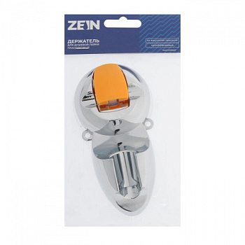 Держатель для душевой лейки ZEIN Z74, на вакуумной присоске, пластик, хром/оранжевый/6996281