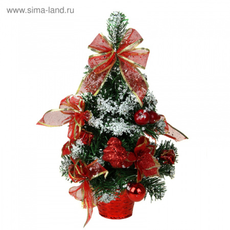 Елка 40см красная пуансетия в снегу 819250