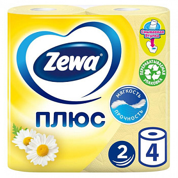 Бумага туалетная Зева 4рул. 2х-сл. Ромашка
