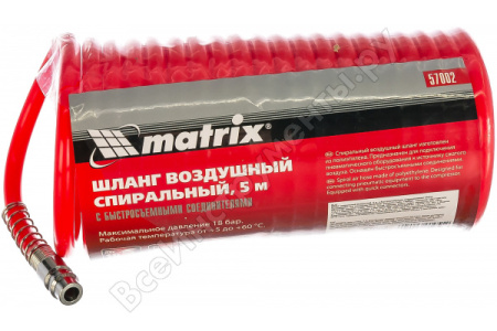 Шланг воздушный спиральный 6х8мм 5м/57002