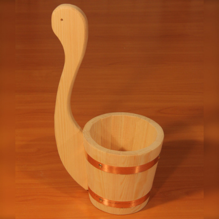 Ковш сборный 1,5л с вертикальной ручкой (осина) ОК-055