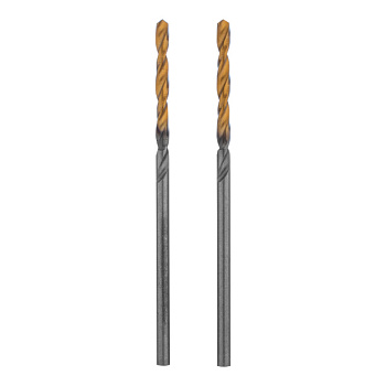 Сверло спиральное по металлу 2 x 49 мм, Р6М5, Golden Tip , 2шт. Denzel/718223