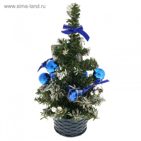 Елка 20см декор синий 701676