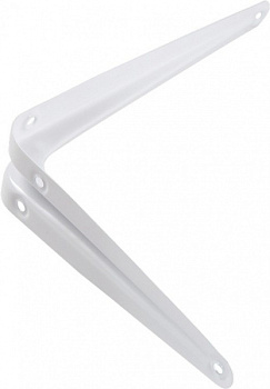 Кронштейн угловой с ребром, 300х350 мм, белый/94018