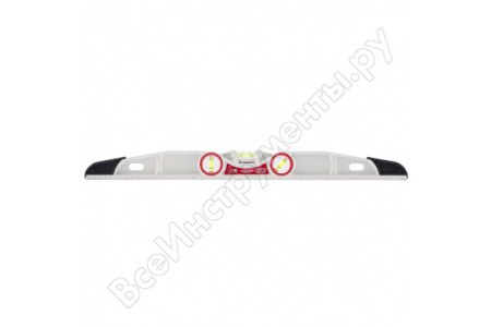 Уровень алюминиевый литой, фрезерованный, 3 глазка, две ударные площадки, 600 мм /34911