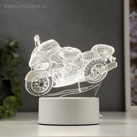 Светильник "Гоночный мотоцикл" LED белый от сети 9,5х16х14 см/3590502