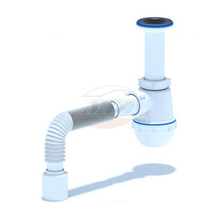 Сифон гофрированный 750мм, выпуск 64мм без клипсы, гибкая труба 1 1/2- Ø40/50/Y126-2