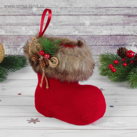 Подарочная упаковка "Сапожок" елочная веточка 2172634