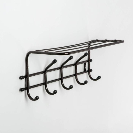 Вешалка настенная с полкой «Комфорт», 5 крючков, 41×20×10 см, цвет медный антик /5179139