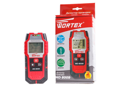Детектор проводки WORTEX MD 8009 в кор. (металл: 80 мм, дерево: 20 мм, проводка: 50 мм,) 