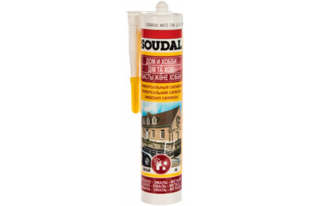 Герметик силиконовый (Soudal) универсальный 300мл белый 105907