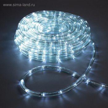 Световой шнур Luazon Lighting 10 мм, IP65, 20 м, 24 LED/м, 220 В, 8 режимов, свечение белое /1589832