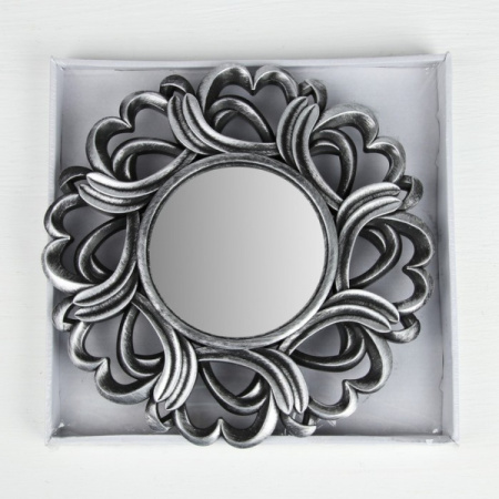 Зеркало настенное «Сердце», d зеркальной поверхности – 11 см, цвет «состаренное серебро»/3524735