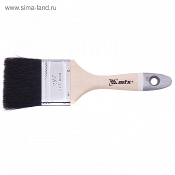 Кисть плоская, натуральная черная щетина, дер. ручка  2,5"/82636